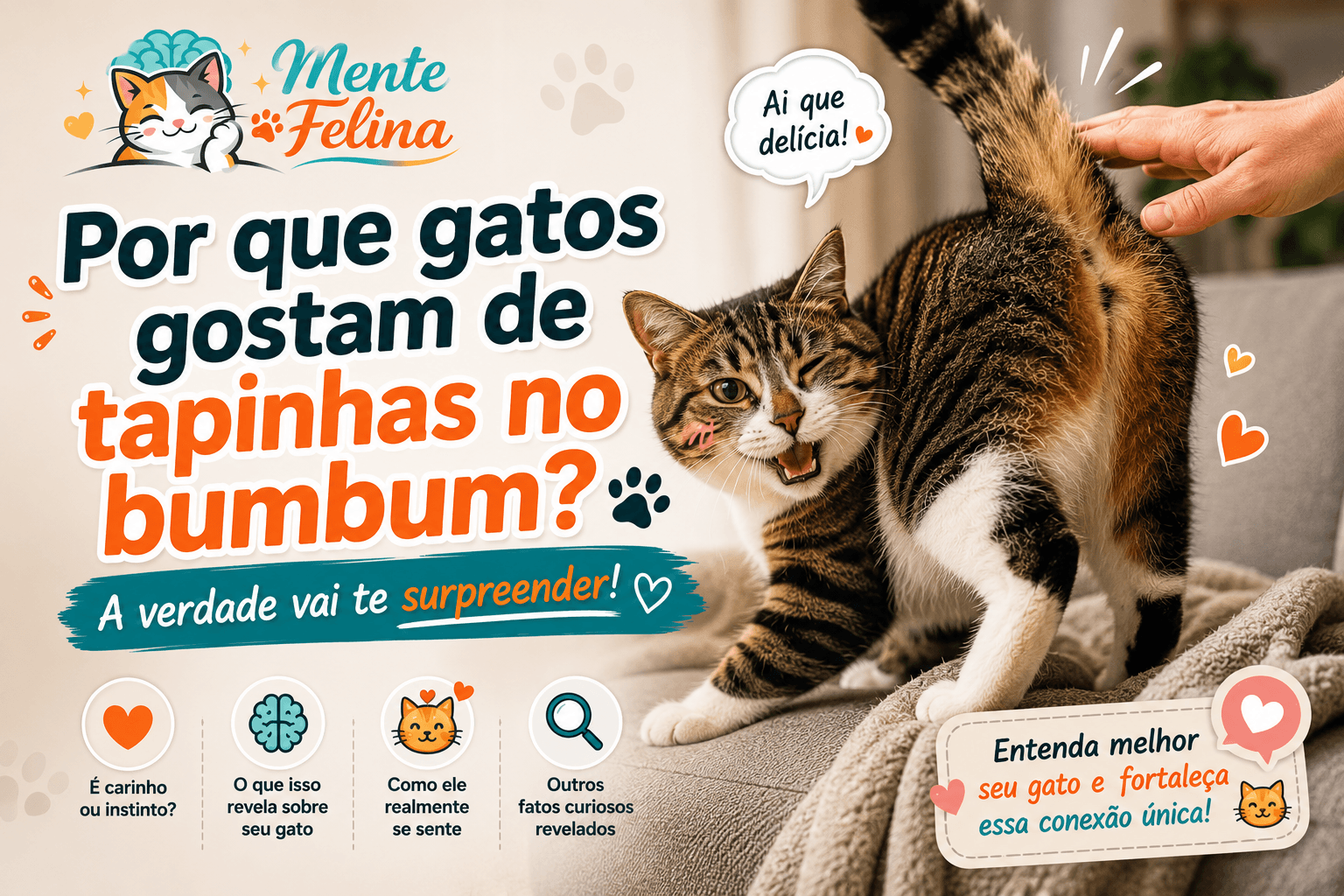 Por que gatos gostam de tapinhas no bumbum