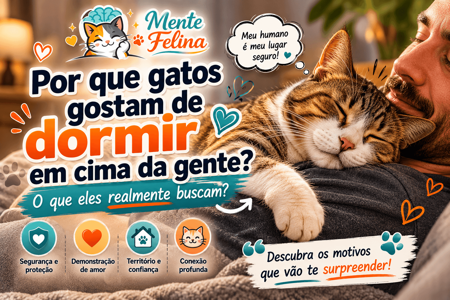 Por que gatos gostam de dormir em cima da gente